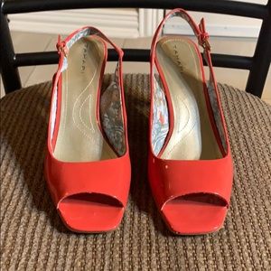 Coral Patent Leather Heels